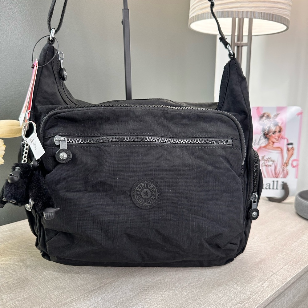 Kipling Gabbie Black Nylon Crossbody Bag